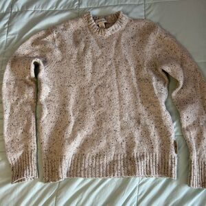 Men's Crewneck Speckled Knit Sweater - Light Beige